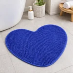 Alfombra De Baño Shaggy Antideslizante Absorbente Corazón Azul Corazón - Imagen 2