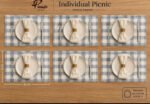 Set X6 Individual Cuadrille Picaso Picnic 45x32 80%algodon Celeste Cuadrille Picnic - Imagen 4