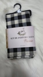 Set X6 Individual Cuadrille Picaso Picnic 45x32 80%algodon Negro Cuadrille Picnic - Imagen 3