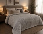 Manta Acanalada Estambul Picaso 2 1/2 Plazas 220x240 Liso Acanalado 1 Kg Gris Claro - Imagen 3