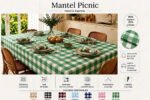 Mantel Picaso Cuadrille Picnic 200x155 Rectangular 80%aLG. Verde Cuadrillé - Imagen 2