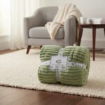 Manta Acanalada Estambul Picaso King 270 X 240 Liso Acanalado 1.8 Kg Verde - Imagen 5