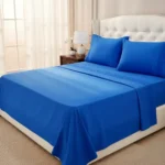 Juego De Sabanas Queen Size 600 H Premium Bordadas Azul - Imagen 3