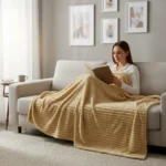 Manta Acanalada Estambul Picaso King 270 X 240 Liso Acanalado 1.8 Kg Beige - Imagen 5
