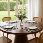 Set X6 Individual Cuadrille Picaso Picnic 45x32 80%algodon Negro Cuadrille Picnic