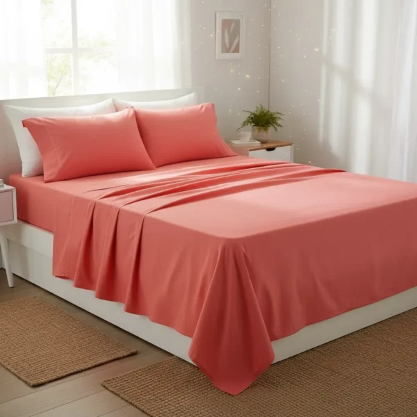 Juego De Sabanas Queen Size 200 Hilos 160 X 200 + 30 Hotel Coral