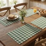 Set X6 Individual Cuadrille Picaso Picnic 45x32 80%algodon Verde Cuadrille Picnic