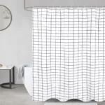 Cortina De Baño Picaso Teflón Estampado 180x180 C/ganchos Cuadro Blanco Estampada