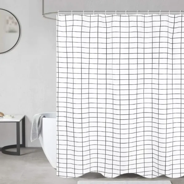 Cortina De Baño Picaso Teflón Estampado 180x180 C/ganchos Cuadro Blanco Estampada