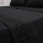 Juego De Sabanas Queen Size 600 H Premium Bordadas Negro