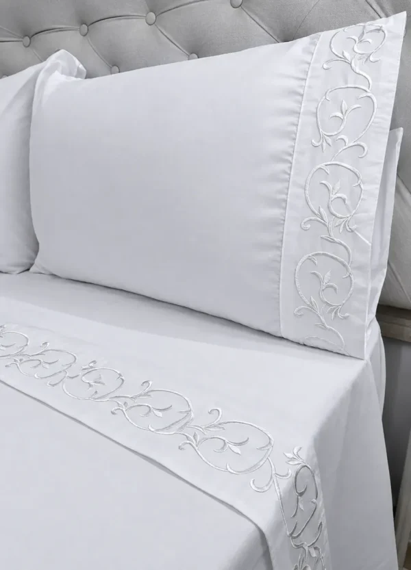 Juego De Sabanas Twin 600 H Premium Bordadas