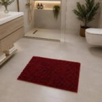 Alfombra De Baño Picaso Shaggy Rectangular 60x40 Cm Bordó Rectangular - Imagen 2