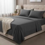 Juego De Sabanas 2½ Pl 600 H Premium Bordadas Gris Oscuro Liso - Imagen 5