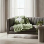 Manta Acanalada Estambul Picaso 1 1/2 Plazas 150x240 Liso 1 Kg Verde