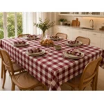 Mantel Picaso Cuadrille Picnic 200x155 Rectangular 80%aLG. Bordó Cuadrillé - Imagen 3