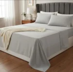 Juego De Sabanas 2½ Pl 600 H Premium Bordadas Gris Claro - Imagen 2