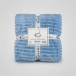 Manta Acanalada Estambul Picaso 1 1/2 Plazas 150x240 Liso 1 Kg Celeste - Imagen 9