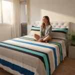 Juego De Sabanas Queen Size 200 Hilos 160 X 200 + 30 Hotel Lima - Imagen 3