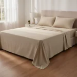 Juego De Sabanas Queen Size 200 Hilos 160 X 200 + 30 Hotel Beige