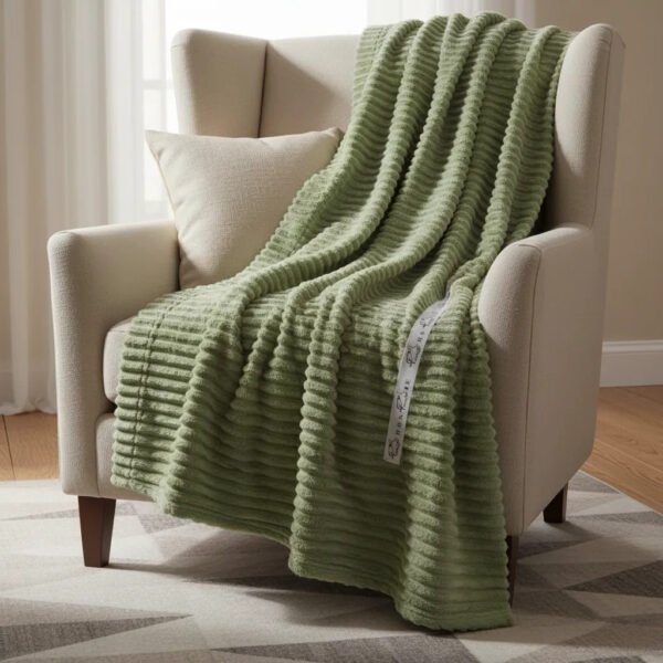 Manta Acanalada Estambul Picaso King 270 X 240 Liso Acanalado 1.8 Kg Verde