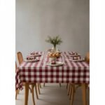 Mantel Picaso Cuadrille Picnic 250x155 Rectangular 80%aLG. Bordó Cuadrillé - Imagen 5