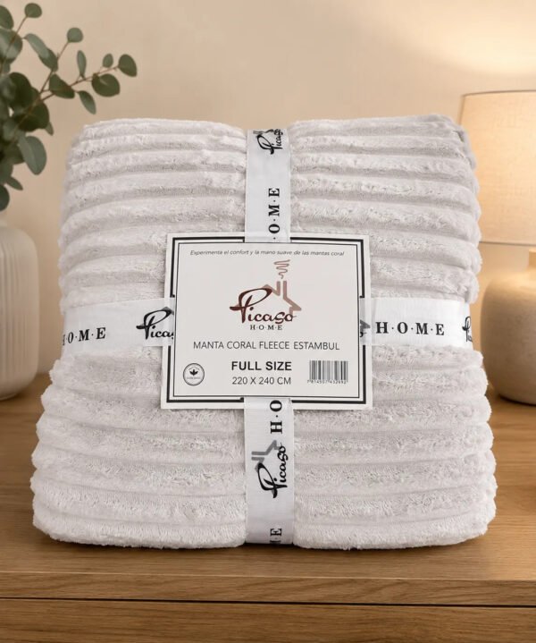 Manta Acanalada Estambul Picaso 2 1/2 Plazas 220x240 Liso Acanalado 1 Kg Gris Claro