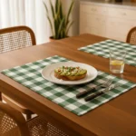 Set X6 Individual Cuadrille Picaso Picnic 45x32 80%algodon Verde Cuadrille Picnic - Imagen 3