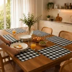Set X6 Individual Cuadrille Picaso Picnic 45x32 80%algodon Negro Cuadrille Picnic - Imagen 2