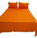 Juego De Sabanas Lisas Twin Size 1 X 2 X 30 Cm Picaso 200 H Color Naranja - Imagen 3