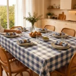 Mantel Picaso Cuadrille Picnic 200x155 Rectangular 80%aLG. Azul Cuadrillé