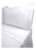 Juego De Sabanas Queen Size 600 H Premium Bordadas Blanco - Imagen 8