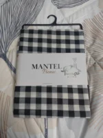 Mantel Picaso Cuadrille Picnic 250x155 Rectangular 80%aLG. Negro Cuadrillé - Imagen 4