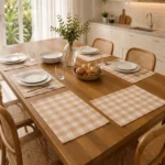 Set X6 Individual Cuadrille Picaso Picnic 45x32 80%algodon Beige Cuadrille Picnic