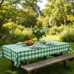 Mantel Picaso Cuadrille Picnic 200x155 Rectangular 80%aLG. Verde Cuadrillé