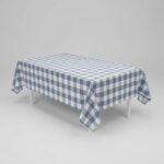 Mantel Picaso Cuadrille Picnic 250x155 Rectangular 80%aLG. Celeste Cuadrillé - Imagen 6