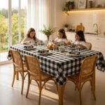 Mantel Picaso Cuadrille Picnic 250x155 Rectangular 80%aLG. Negro Cuadrillé - Imagen 5
