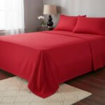 Juego De Sabanas Queen Size 200 Hilos 160 X 200 + 30 Hotel Rojo
