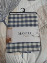 Mantel Picaso Cuadrille Picnic 200x155 Rectangular 80%aLG. Azul Cuadrillé - Imagen 3