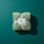 Manta Acanalada Estambul Picaso 1 1/2 Plazas 150x240 Liso 1 Kg Verde - Imagen 6