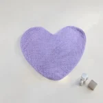 Alfombra De Baño Shaggy Antideslizante Absorbente Corazón Lila Corazón
