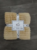 Manta Acanalada Estambul Picaso 1 1/2 Plazas 150x240 Liso 1 Kg Beige - Imagen 4
