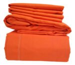 Juego De Sabanas Queen Size 200 Hilos 160 X 200 + 30 Hotel Naranja Liso - Imagen 3