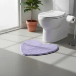 Alfombra De Baño Shaggy Antideslizante Absorbente Corazón Lila Corazón - Imagen 2