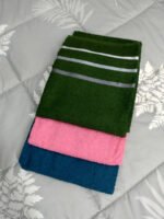 Set X3 Toallones Teka 70x130cm 100% Algodón 380gr Petroleo-rosa-verde - Imagen 5