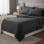 Juego De Sabanas Queen Size 200 Hilos 160 X 200 + 30 Hotel Gris Oscuro