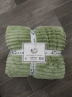 Manta Acanalada Estambul Picaso King 270 X 240 Liso Acanalado 1.8 Kg Verde - Imagen 4