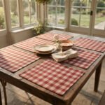 Set X6 Individual Cuadrille Picaso Picnic 45x32 80%algodon Bordó/rojizo Cuadrille Picnic