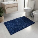 Alfombra De Baño Picaso Shaggy Rectangular 60x40 Cm Azul Rectangular