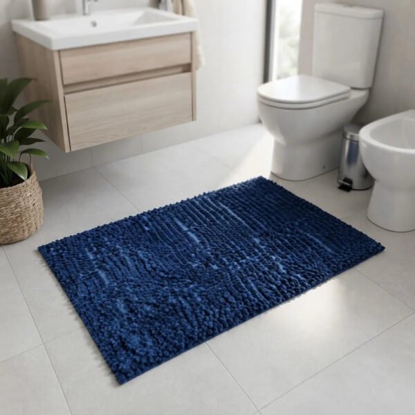 Alfombra De Baño Picaso Shaggy Rectangular 60x40 Cm Azul Rectangular