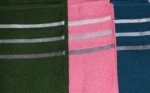 Set X3 Toallones Teka 70x130cm 100% Algodón 380gr Petroleo-rosa-verde - Imagen 3